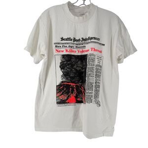 Mount Saint Helens Vintage TShirt Seattle Post Intelligencer Single Stitch Large